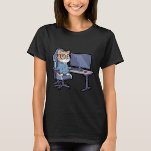 Rolig Gamer Katt Trupp Meme T Shirt