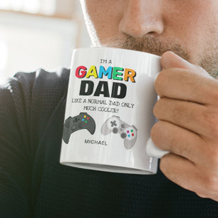 Rolig GAMER Pappa Personlig Fars dag-present Två-Tonad Mugg
