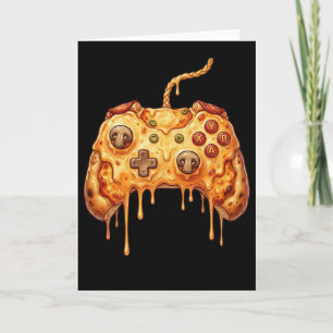 Rolig Gamer Pizza Spelande Videospel Entusiast Poj Kort