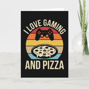 Rolig Gamer Pizza Spelande Videospel Entusiast Poj Kort