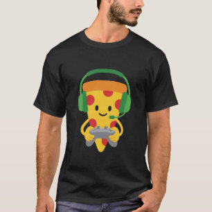 Rolig Gamer Pizza Spelande Videospel Entusiast Poj T Shirt