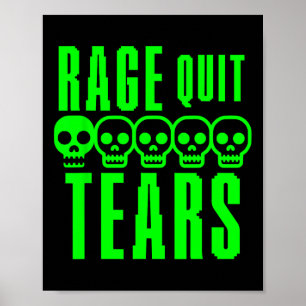 Rolig Gamer Spelande Sarcasm Rage Avsluta Noob Tår Poster