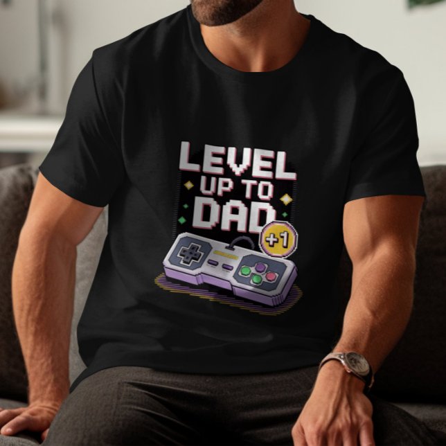 Rolig gamerpappa retro neon fars dag t shirt (Skapare uppladdad)