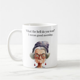 Rolig gammal elak kvinna kaffemugg