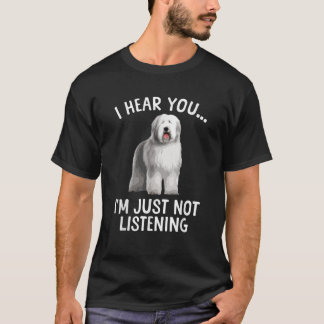 Rolig gammal engelsk fårdhund konst för män kvinno t shirt