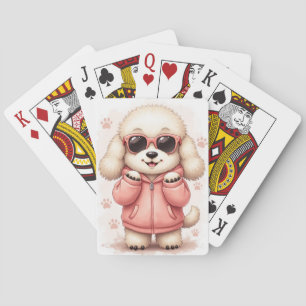 Rolig gammal engelsk fårehund Kawaii hund Casinokort