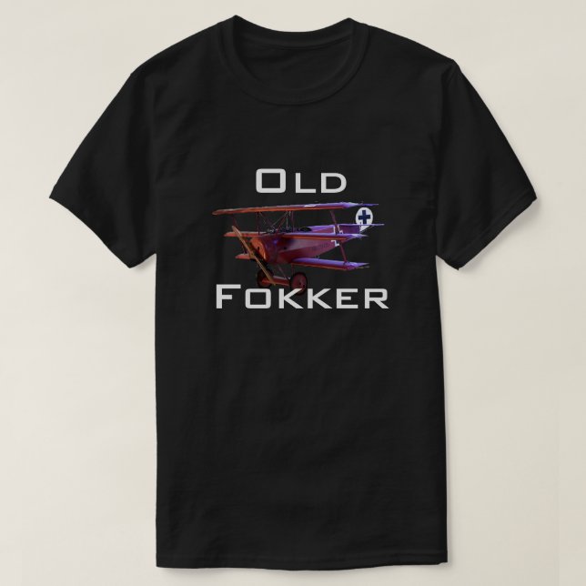Rolig "gammal Fokker ", Tee (Design framsida)