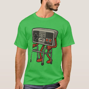 Rolig gammal gamer som spelar retro 80- och 90-tal t shirt
