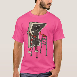 Rolig gammal gamer spelar retro 80-tal 90-tal vide t shirt