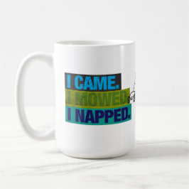 Rolig gammal gräsklippare klippte pappa skämt smör kaffemugg