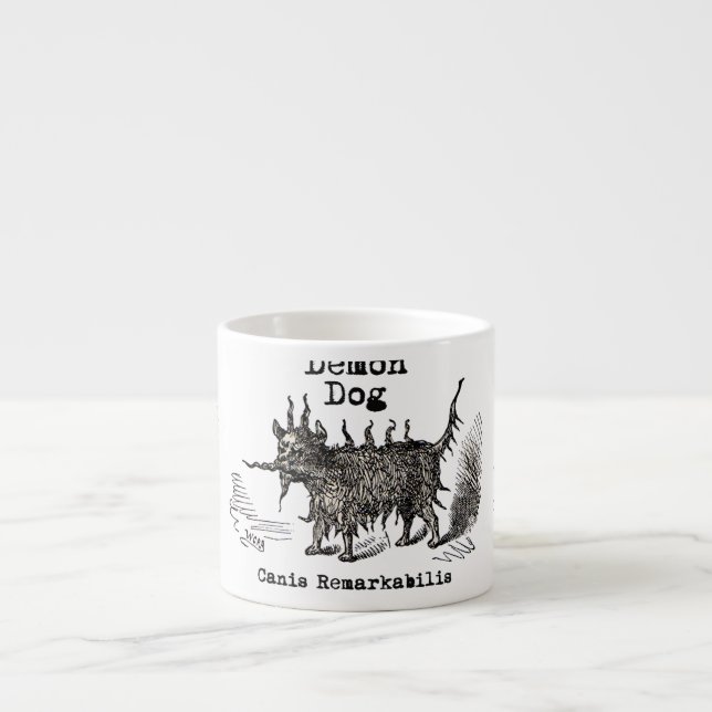 Rolig gammal hunddemon espressomugg (Framsidan)