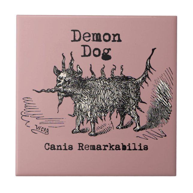 Rolig gammal hunddemon kakelplatta (Framsidan)