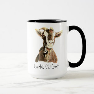Rolig Gammal Kälig Get, Djur, Gårds Djur Mugg