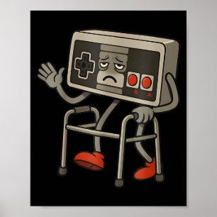 Rolig Gammal Spelare Spel Retro 80-tal 90-tal Retr Poster