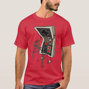 Rolig Gammal Spelare Spelande Retro 80-tal 90-tal T Shirt