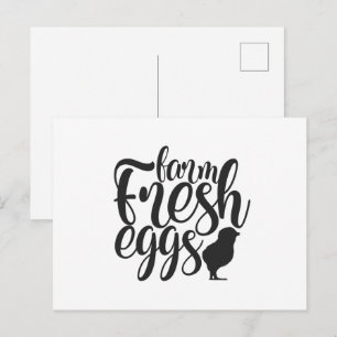 Rolig gård färska ägg word art  vykort