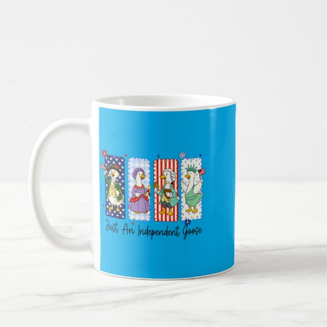Rolig gås 4:e juli patriotisk USA oberoende Kaffemugg (Vänster)