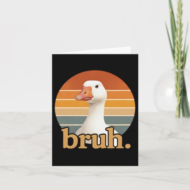 Rolig Gås Bruh Meme Kort (Framsida)