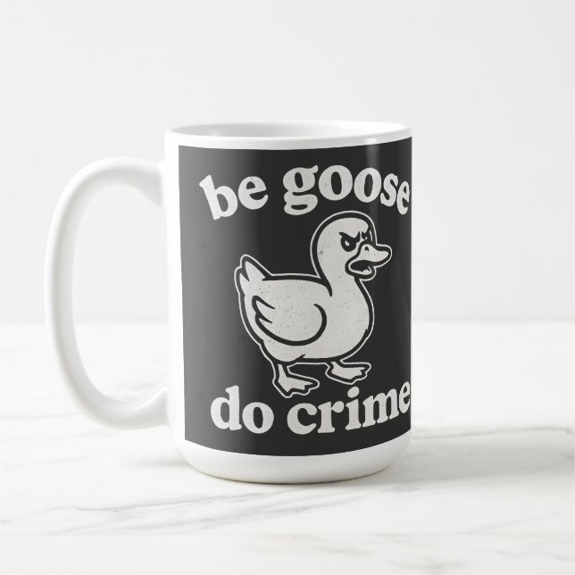 Rolig gås gör brott kaos gås DesignTote Kaffemugg (Vänster)