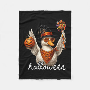 Rolig gås halloween häxa pumpa spök gås fleecefilt