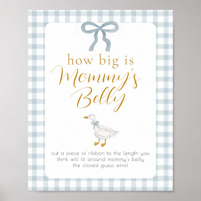 Rolig Gås Mamma-själv Baby Shower Spel Tecken Poster (Framsidan)