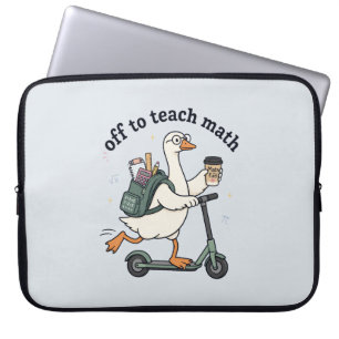 Rolig gås matematiklärare ger sig iväg för att lär laptop fodral