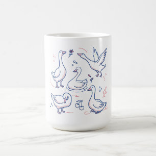 Rolig Gås Mönster Kaffemugg