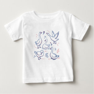 Rolig Gås Mönster T Shirt