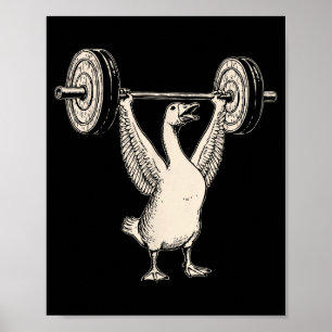 Rolig Gås Muskel Mamma Gym Pump Omslag Vikter Fi Poster