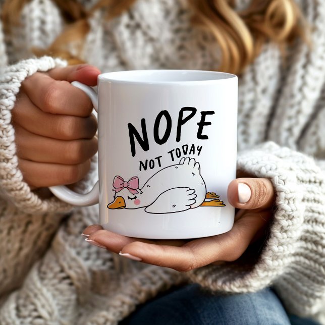Rolig Gås Nej Inte Idag Kaffemugg (Funny goose mug, "Nope not today!")