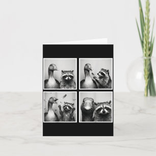 Rolig gås och tvättbjörn fotobox vänner kaos kort