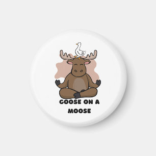Rolig gås på en älg djur magnet