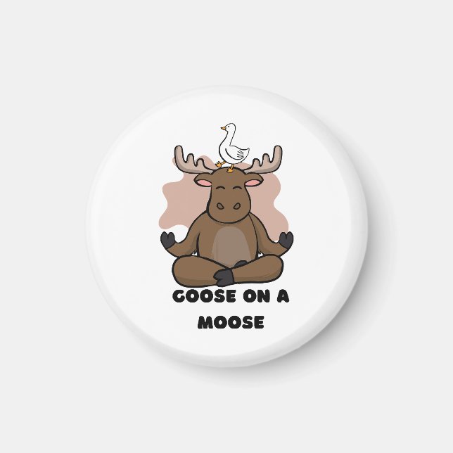 Rolig gås på en älg djur magnet (Framsidan)