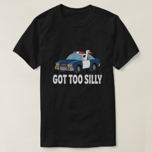 Rolig Gås Polisbil Design – Blev för dum meme T Shirt