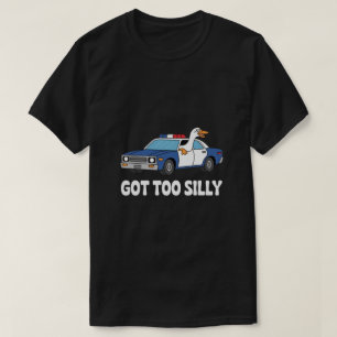 Rolig Gås Polisbil Design – Blev för dum meme T Shirt