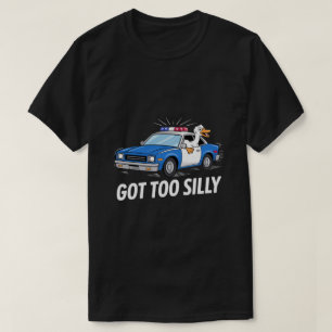 Rolig Gås Polisbil Design – Blev för dum meme T Shirt