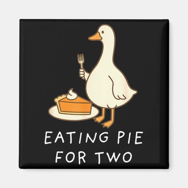 Rolig gås tacksgiving par graviditet Meddelande Magnet (Framsidan)