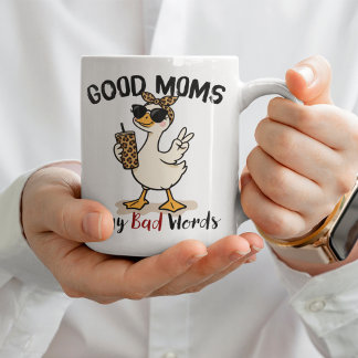 Rolig gåsmammas kaffemugg Bra mammor säger dåliga