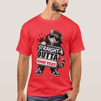 Rolig Gatukatteskydd med Anpassad Text T-Shirt