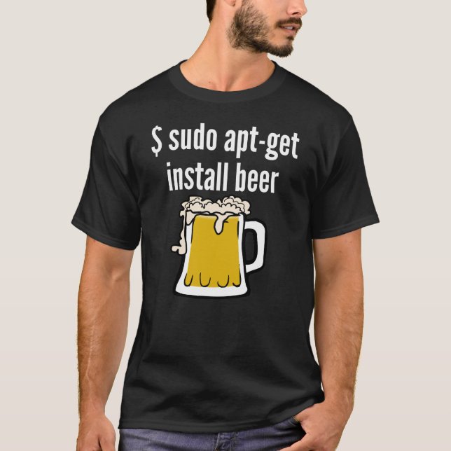 Rolig gåva - linuxen installerar öl t shirt (Framsida)