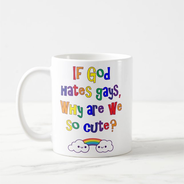 Rolig gay pride, därför är vi som så är gulliga kaffemugg (Vänster)