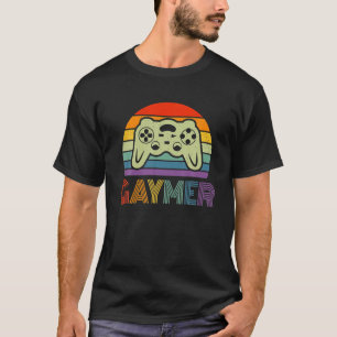 Rolig Gaymer Gay Pride Spelare Spelande LGBTQ Regn T Shirt