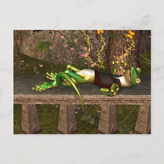 Rolig gecko vykort (Framsida)