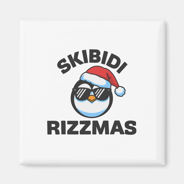 Rolig Gen Alpha Slang Jul Pingvin Skibidi Ri Magnet (Framsidan)