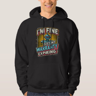 Rolig Gen X Retro Robot Vuxenliv Meme Seriestil Hoodie