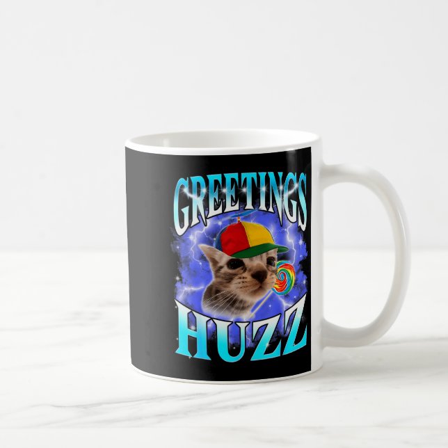 Rolig Gen Z Gen Alpha Slang Katt Meme Hälsningar H Kaffemugg (Höger)