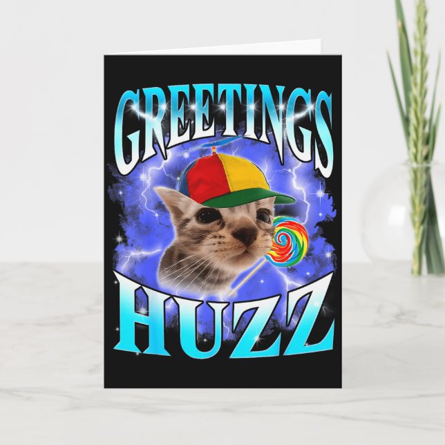 Rolig Gen Z Gen Alpha Slang Katt Meme Hälsningar H Kort (Framsida)