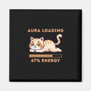 Rolig Gen Z-meme 67 Katt Aura Katt Laddar 67 Proce Magnet