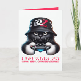 Rolig Gen Z-spelare Svart Katt Kort
