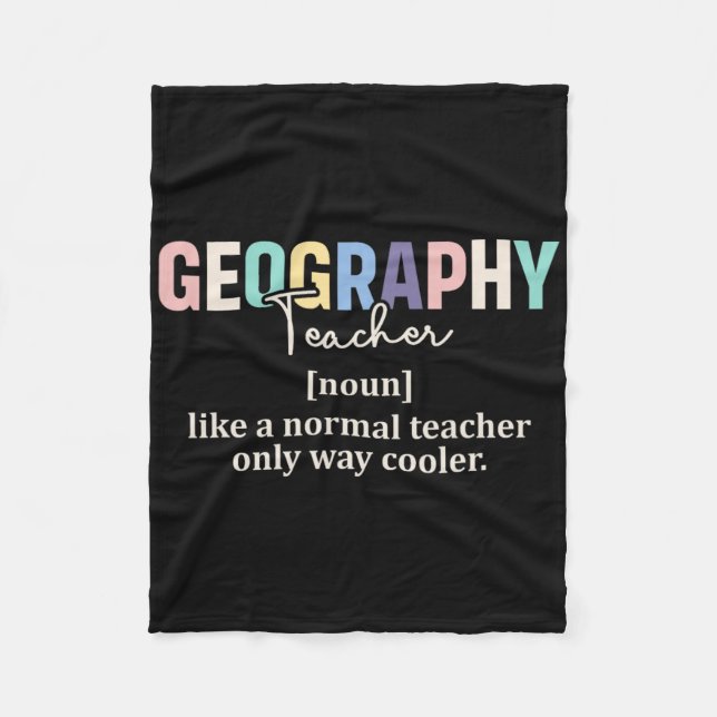 Rolig Geografilärare Definition Retro Tillbaka Til Fleecefilt (Framsidan)